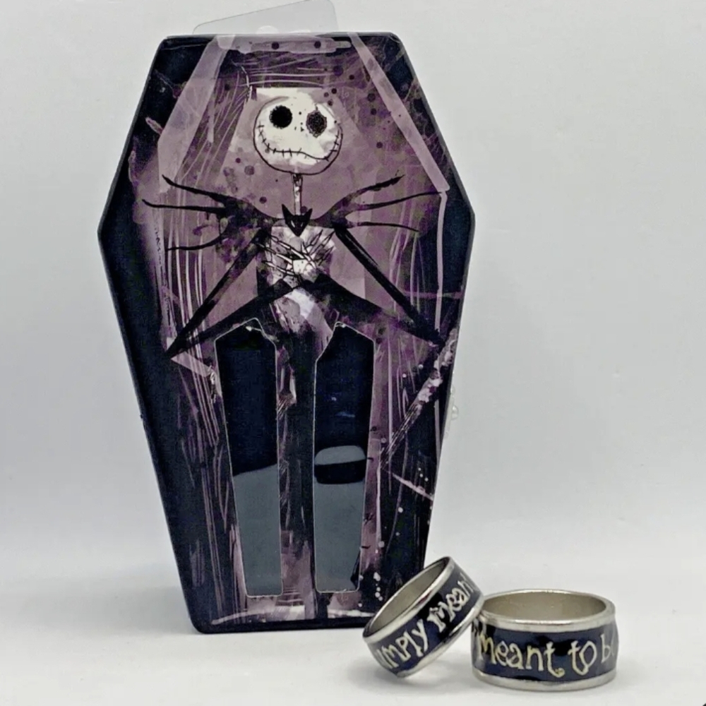 Nightmare Before Christmas His & Hers Ring Set coffin box Simply Meant To Be
